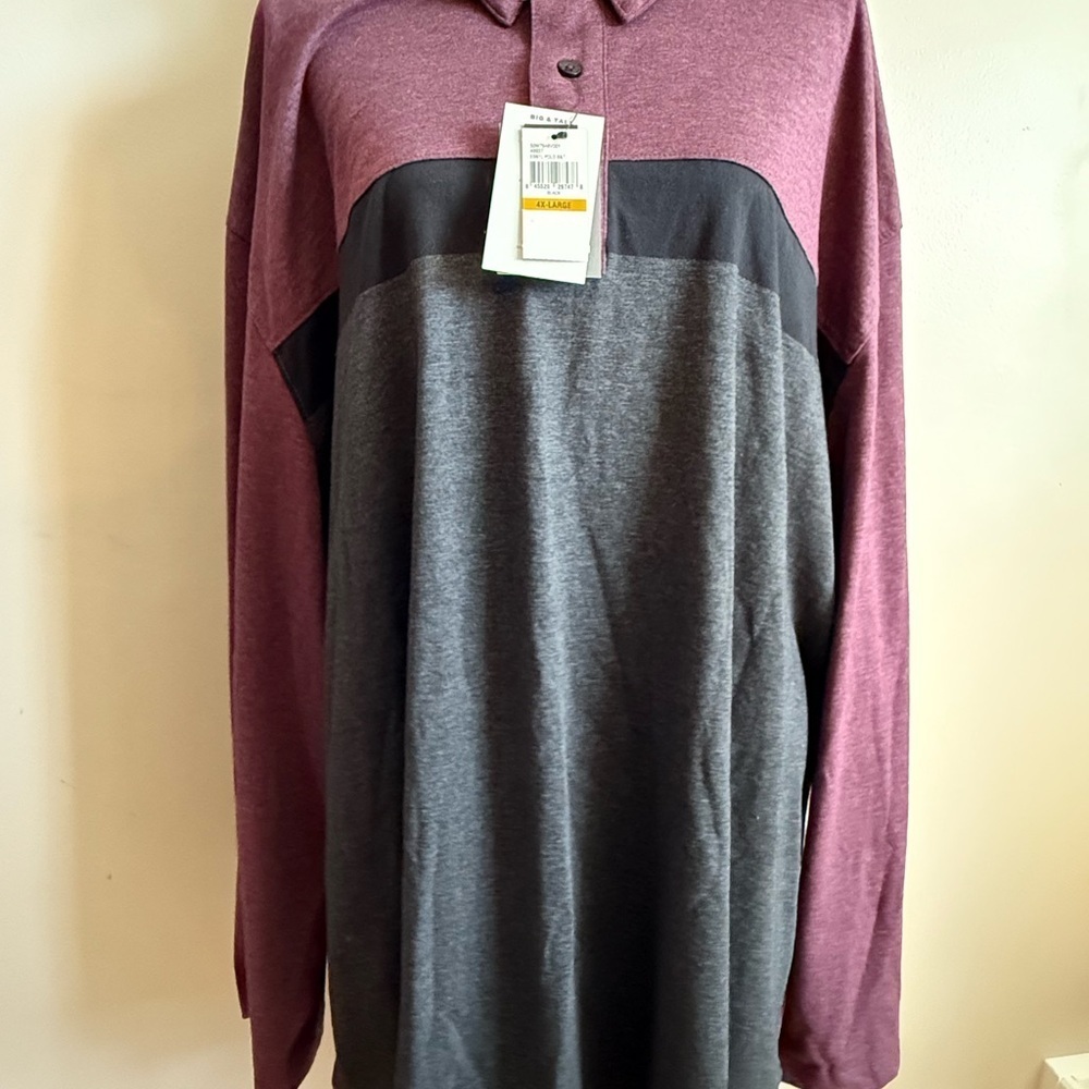 Van Heusen Men's Casual Button Down Shirt - Maroon and Gray